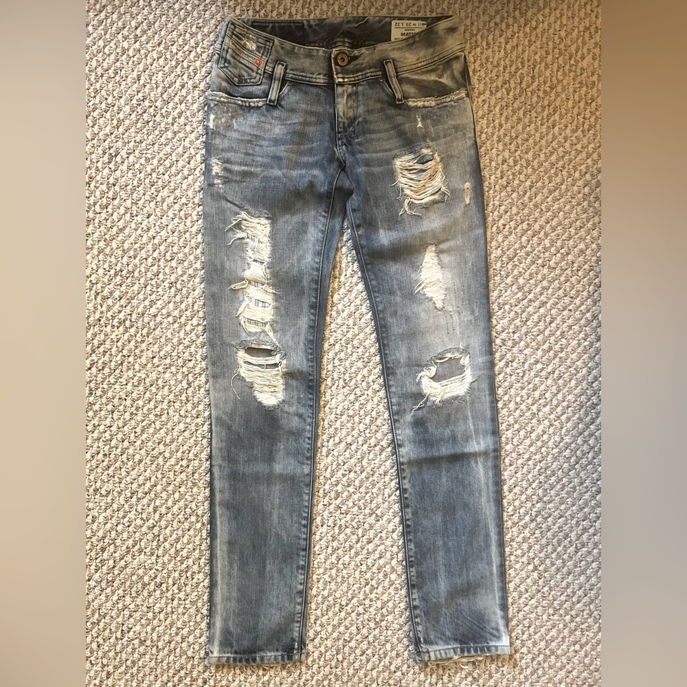 Diesel Destroyed Denim Skinny Jeans